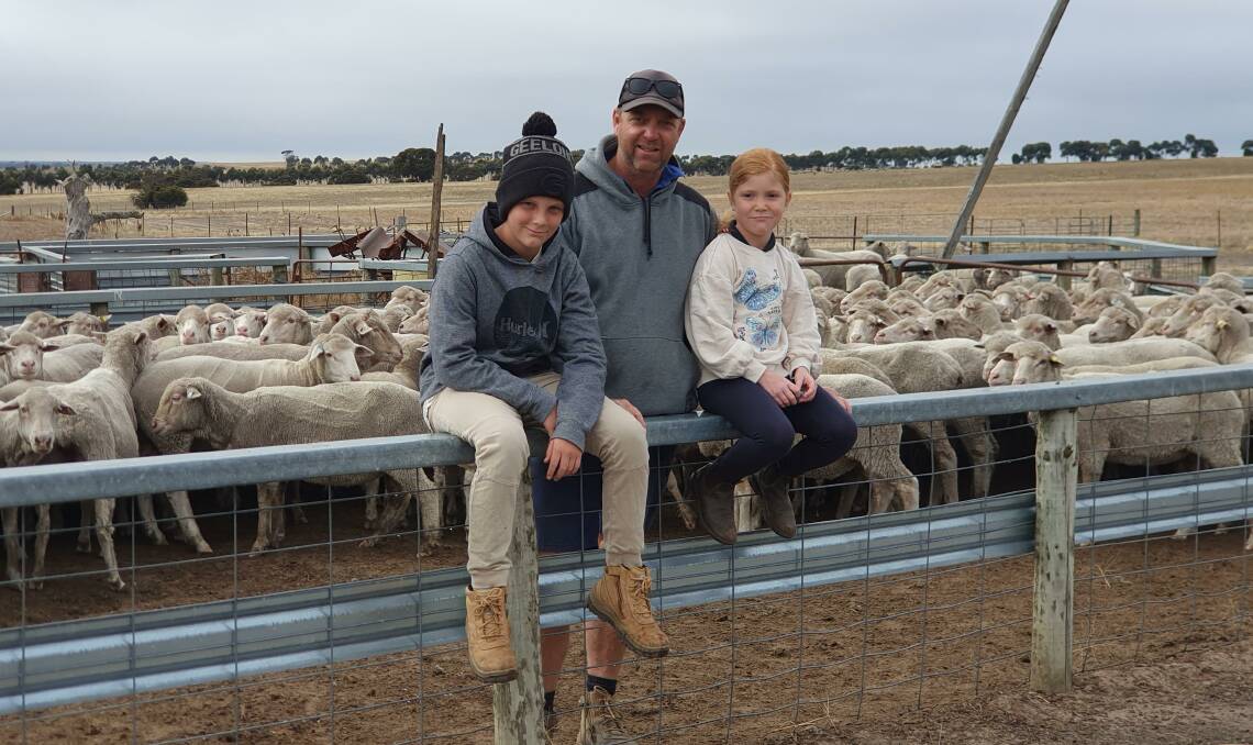 Blake, Rob and Rosie Bell, Nhill, have had about 13 millimetres of rain in April ahead of their opening break. Picture supplied