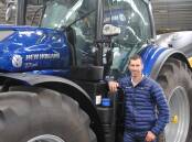 New Holland Australia and New Zealand product segment manager for mixed farming and livestock Ben Mitchell with the new T7.300 tractor at the Future Ag Expo. Picture by Barry Murphy 
