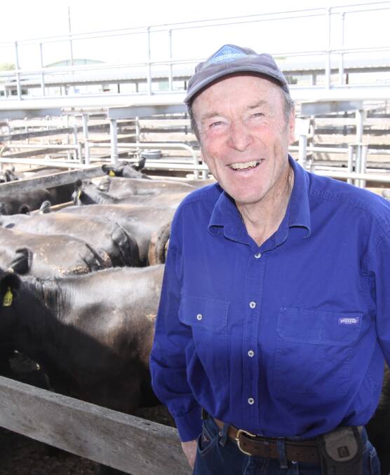 Timing: Grassmere farmer John Howard was smiling after gaining an average of $2420 for 109 cows in calf he sold at the store sale. 