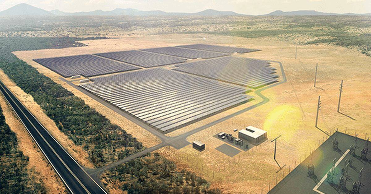Future Power: An artists impression of the Australia's first solar and storage project at Lakeland. Construction will start next month.