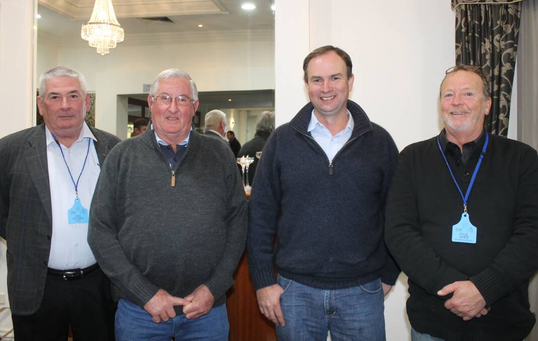 Ken Rogers and Peter Brain, both of Dubbo, Paul White, Warrnambool, and Ross McCarthy, Dubbo took the opportunity to catch up.