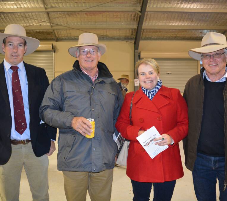 Andrew Donoghue, Herefords Australia, Fred Starr, Foxforth stud, his daughter Anne (who's a HA director), and Bill Kee, Warringa stud.