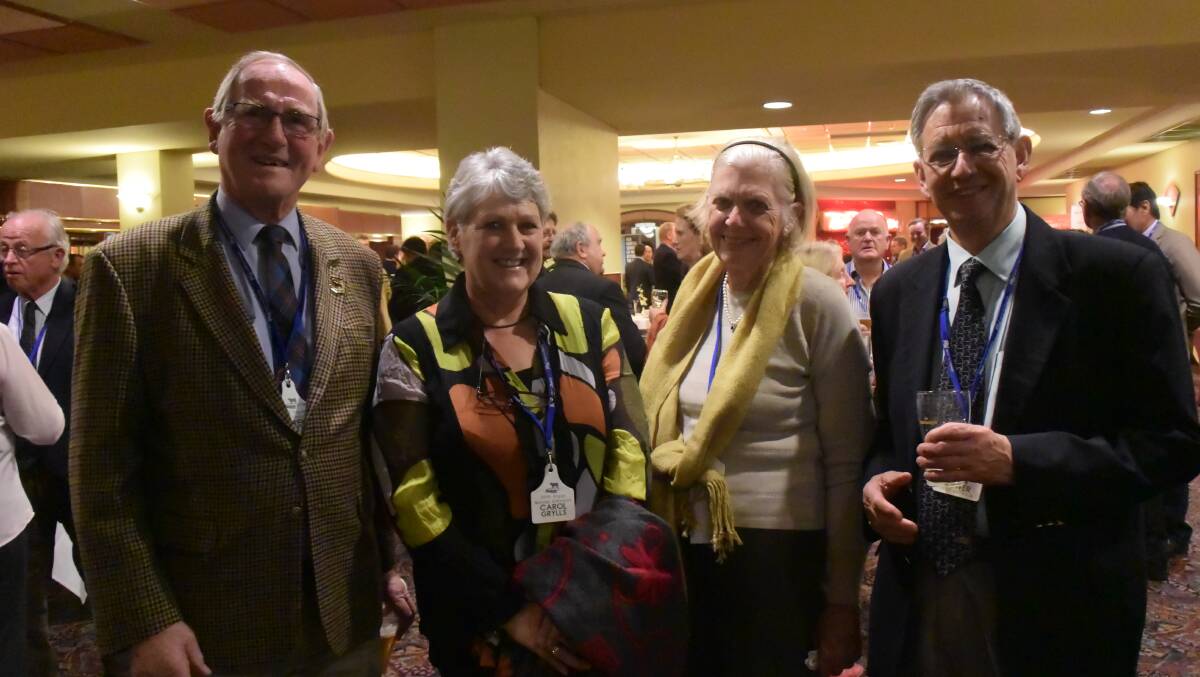 Derek Lotz (left), Gundagai NSW, Carol Grylls, EJ Angus Book Book NSW, Kay Lotz, and Rob Bower, Angus Australia.