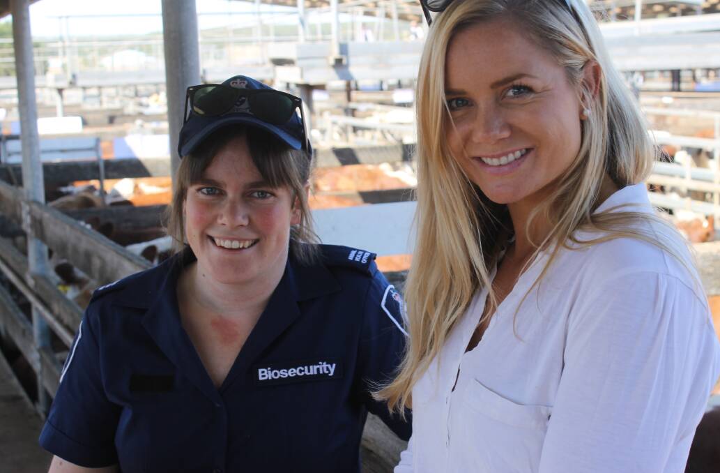 Agriculture Victoria teammates Emily Huglin, an animal health officer, and Elle Moyle, the district vetinarian.