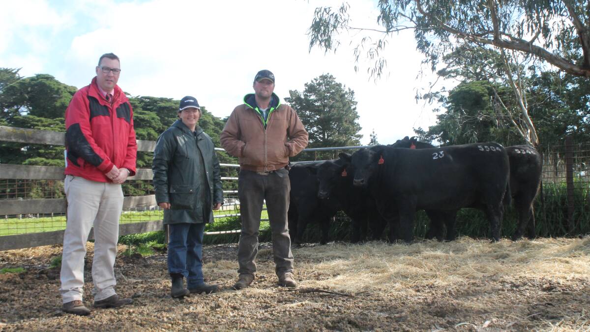 Ross Milne, Wendy Kelly and Chris Robinson, Daquiri Nominees, who bought one of the top-priced bulls. 