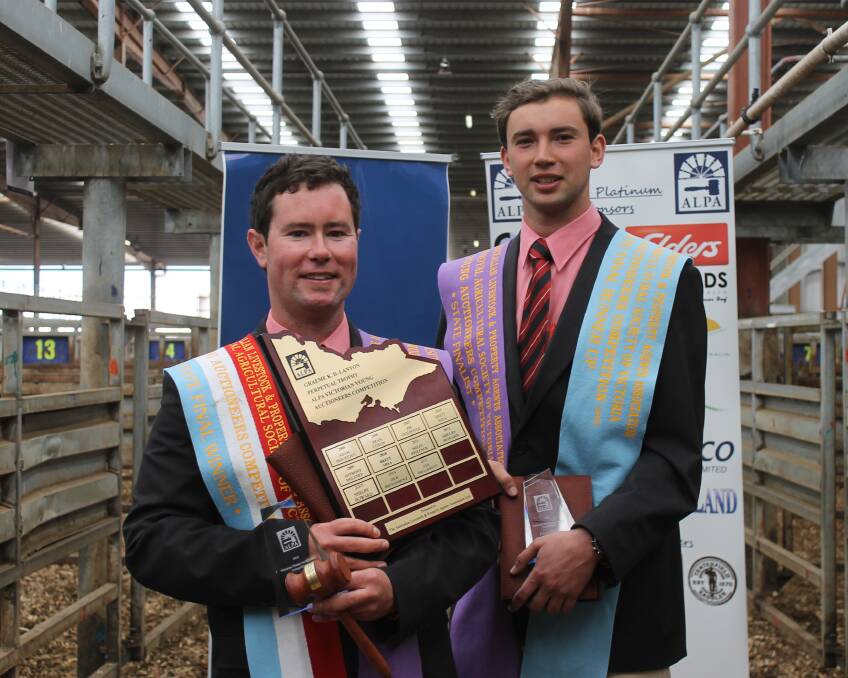 Toby Newnham and Jack Hickey represent Victoria in the National Young Auctioneers Competition at the Royal Easter Show in Sydney next week.