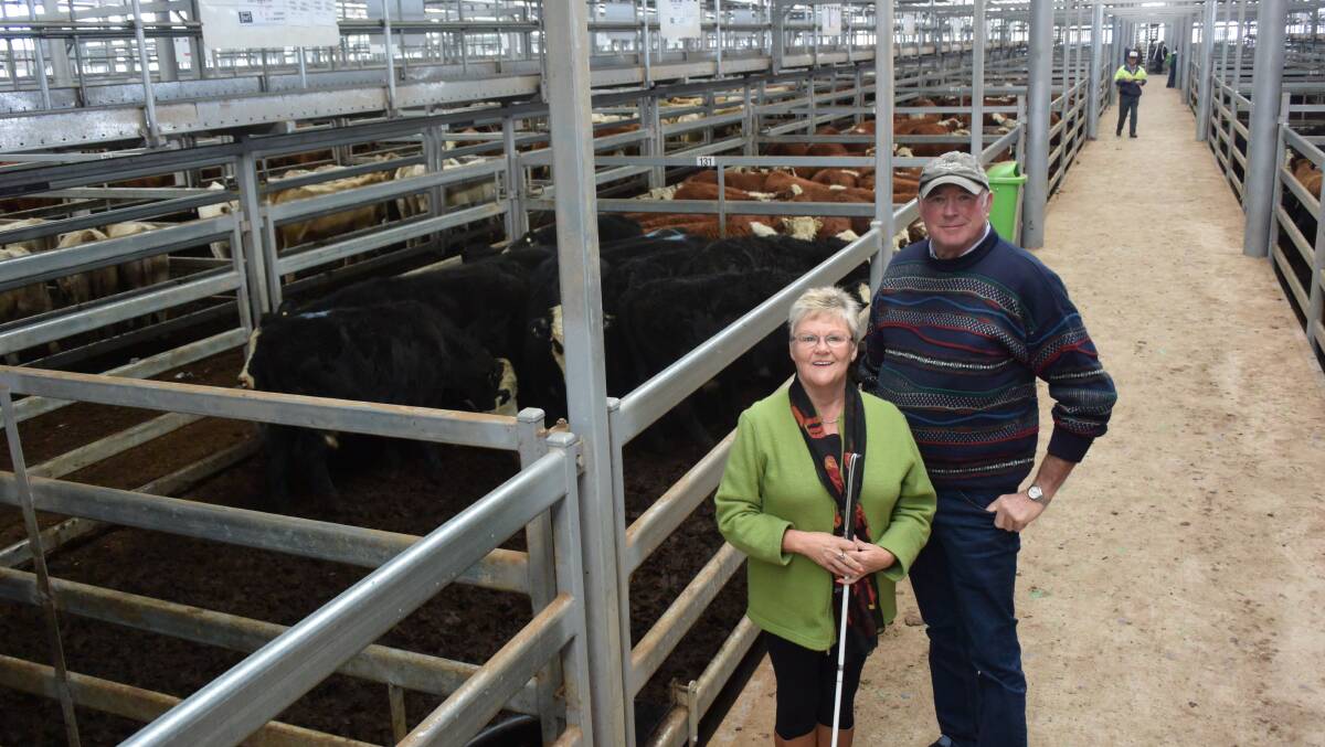 Robyn and Bill Coulston, Rosebank, Lucyvale, said they wanted to sell before winter and while the prices were strong. Their black baldy steers made seven at 298kg at $1000 and three at 251kg at $840.