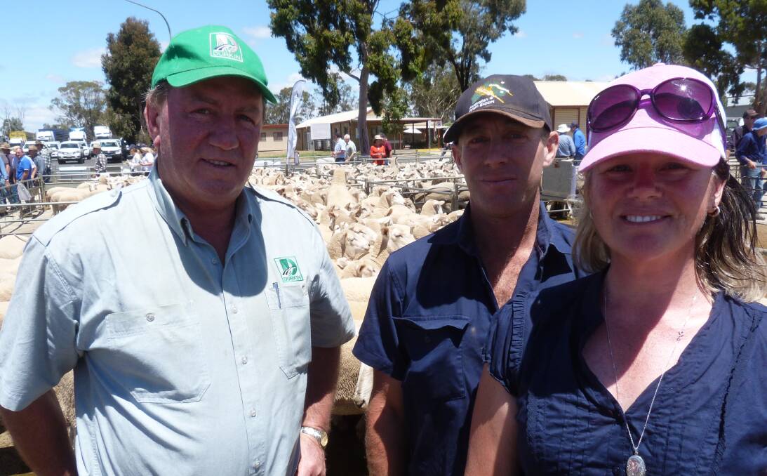 Consistency: Repeat buyer, Mike Durkan, Thorpdale, paid the top-price of $286 for two pens for James and Lynda Cartwright's crossbred ewes at Bendigo private agents’ annual sheep sale last November. Photo: Murray Arnel