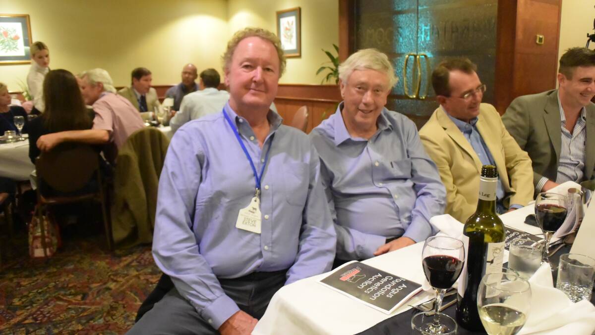 Steve Exton (left), NSW DPI leader beef performance, and Alan Rowlandson, Marulan NSW.	