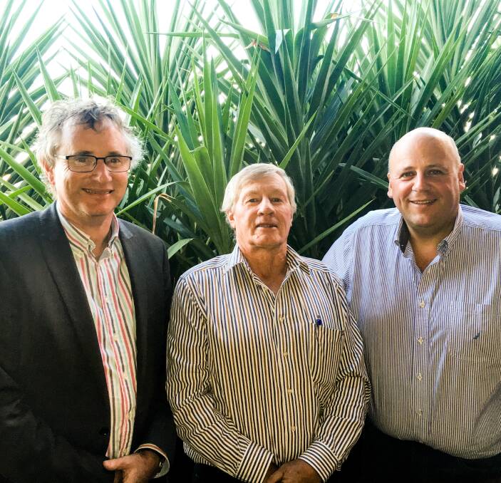 JOINT ROLE: New joint Livestock SA and SA Dairyfarmers' Association CEO Andrew Curtis will start in the role next month. He is with Livestock SA president Geoff Power and SADA president David Basham.