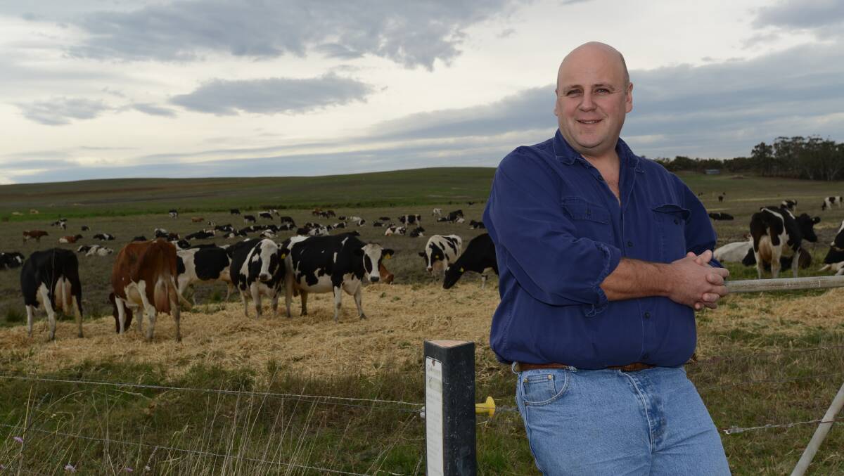 Australian Dairy Farmers acting president David Basham, who milks 350 mainly Holsteins at “Goonamurra”, Mount Compass, near Adelaide.