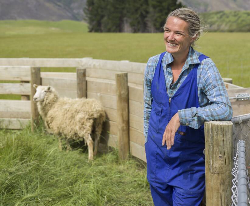 Royalburn's general manager Michelle Wallis on the sheep job.