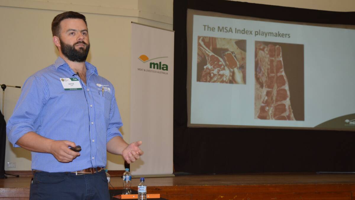 Meat Standards Australia (MSA) producer engagement officer Jarrod Lees speaking at a forum in Gympie, Queensland, last week on how producers can improve eating quality.