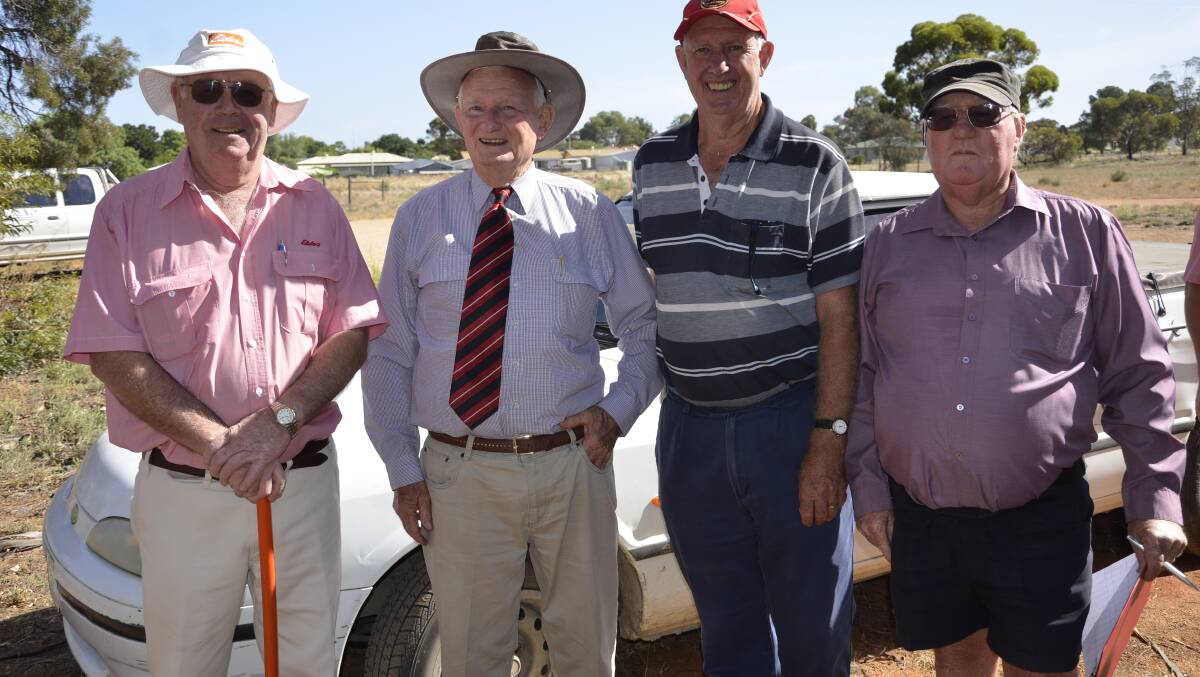 Loxton livestock market stalwarts Cameron Cooney, Don Cameron, Wal Schwarz and Barry Searle.