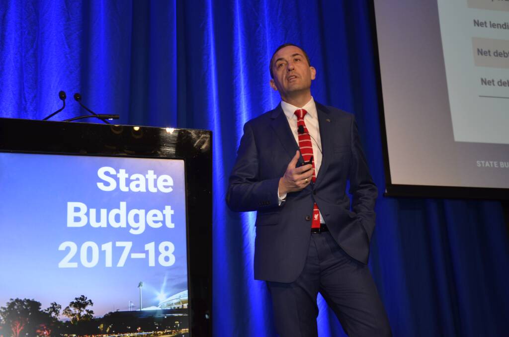 Treasurer Tom Koutsantonis delivering his fourth state budget.