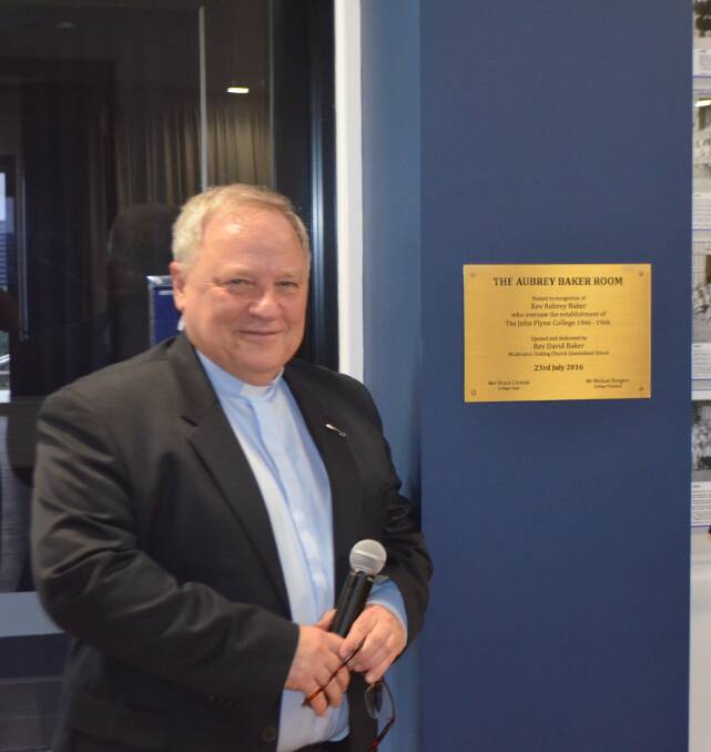Reverend David Baker (Moderator for the Uniting Church Queensland Synod) officially opened and dedicated the Aubrey Baker Room during a ceremony held at James Cook University's John Flynn College on Saturday.
