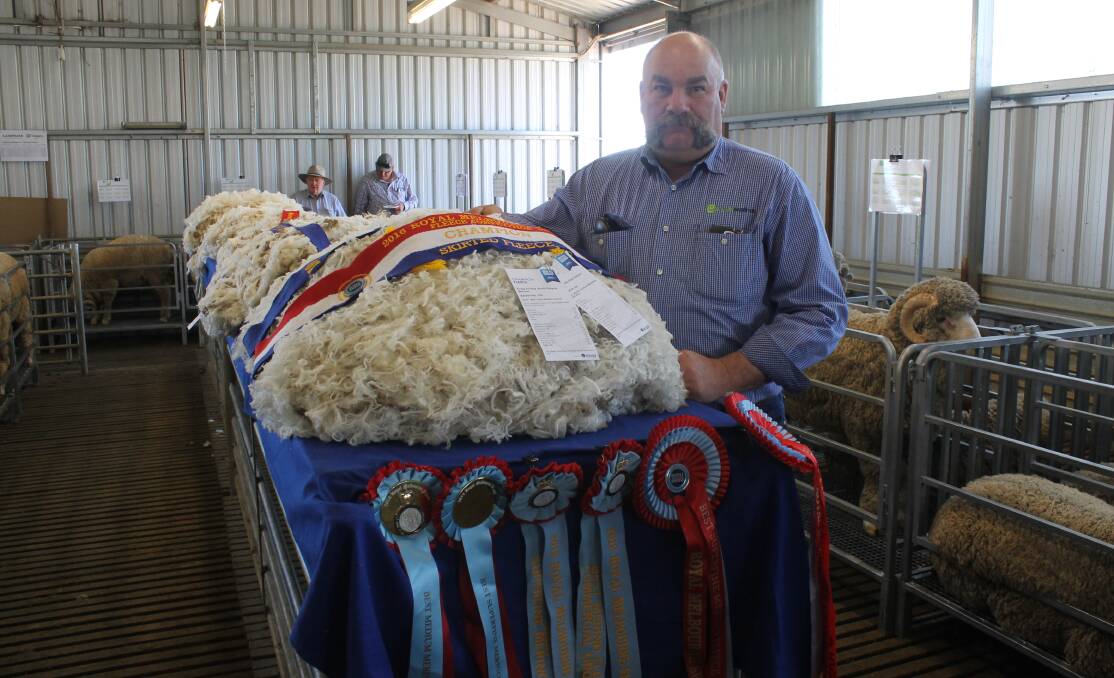 Coryule's Craig Trickey was one of the stud principals who displayed award winning fleeces.