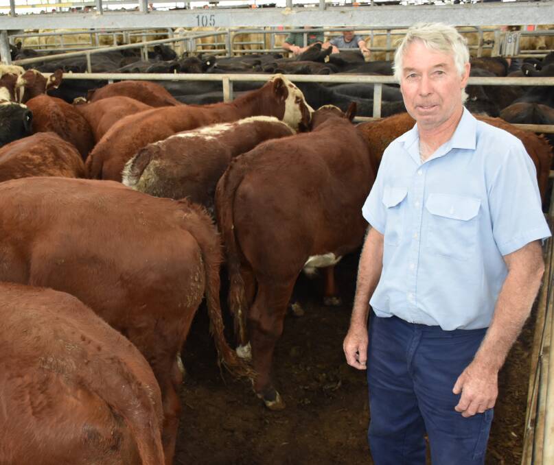 HAPPY VENDOR:  Ian Ralston, Riggs Creek, sold 39 Hereford steers, at a price of $1260 per head.

