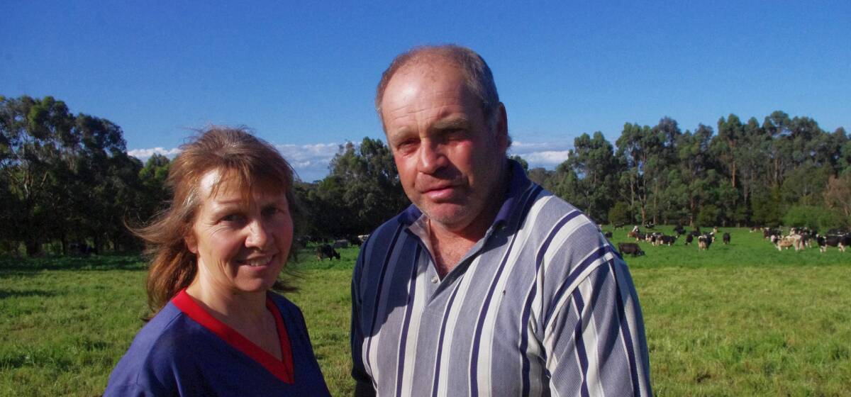 Fay and Daryl Sinclair, Stony Creek, were happy to receive their best rainfall since 2014; Mr Sinclair said grass was already growing for their milking herd.