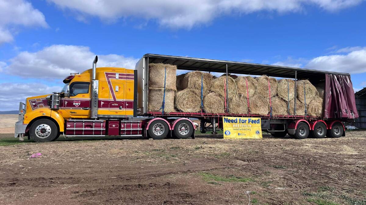 The first load of feed for King Island, pictured at Moonah, southern Tasmania. Picture supplied by Need for Feed