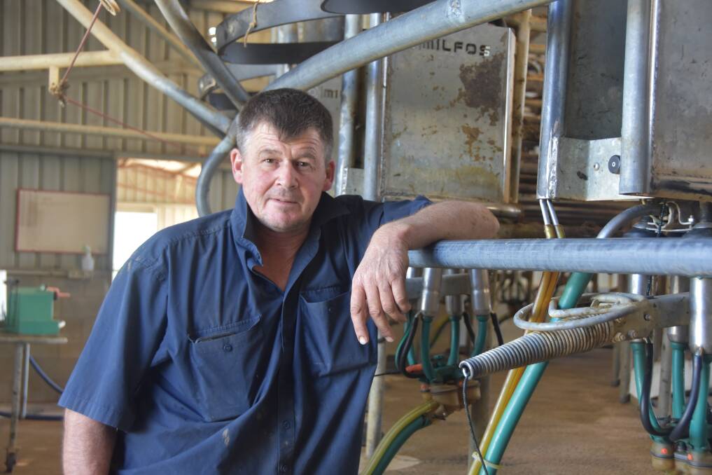 GROWING CONCERNS: Steve Hawken, Echuca, said the recent hot weather compounded the problems faced by dairy farmers, caused by the high cost of production.