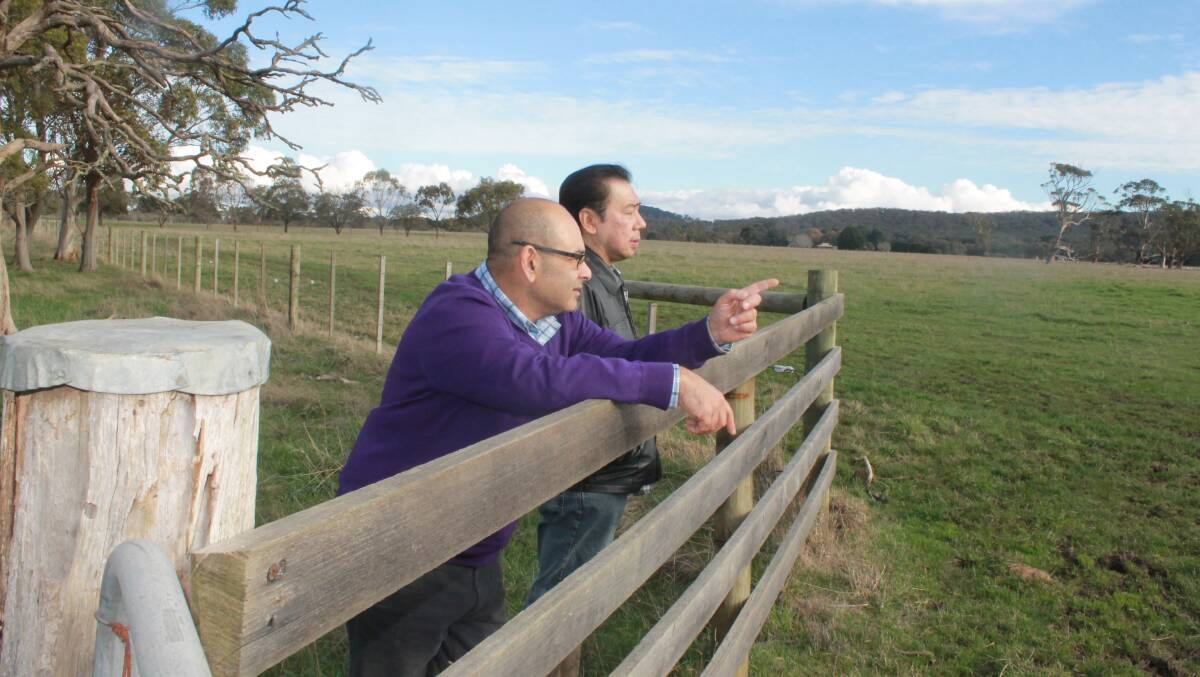 INTERNATIONAL VISITOR: Millhouse Pastoral owner and director Frank Pereira shows Singapore consultant Sundap Carulli around the property. Picture: Andrew Miller.