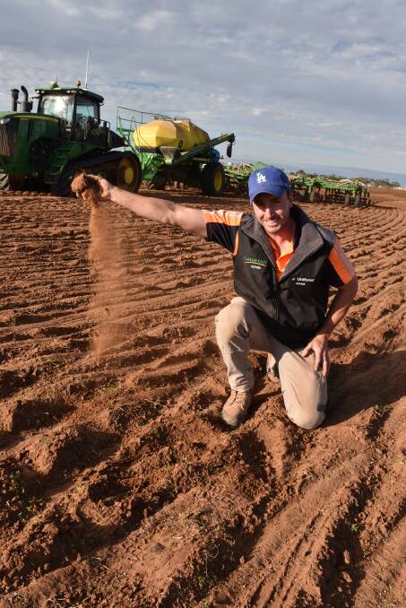 GOOD START: Ouyen farmer Adam O'Callaghan was one of a number of croppers who described recent rain as a great start to the season. PHOTO: Joely Mitchell.
