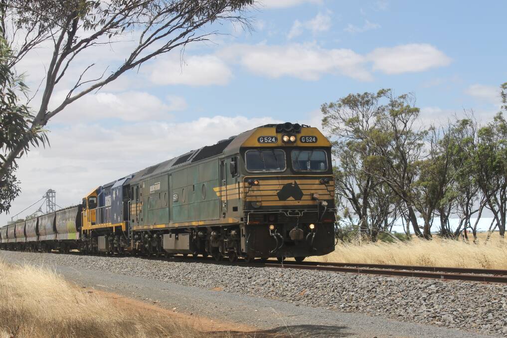 HEAT RESTRICTIONS: A grain train, near Nullawill, south of Ouyen. Heat restrictions will again be applied this summer, if the temperature goes over 33 degrees. PICTURE: Andrew Miller.