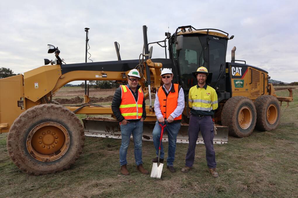 WQRK STARTS: The CVLX construction team marks the start of earthworks at the new livestock exchange site, Ballarat.