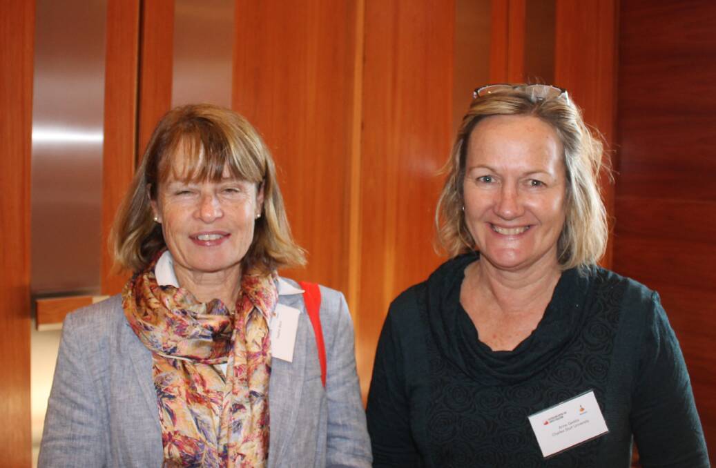 Heather Baird, Cudgewa, and Anne Geddis, Charles Sturt University, Beechworth, were among visitors, who travelled to Melbourne.
