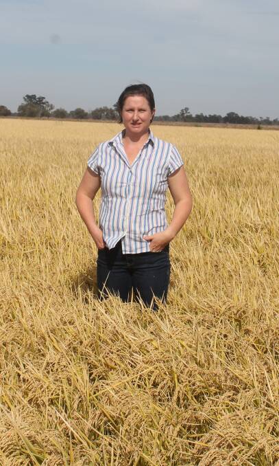 WATER VITAL: Deniliquin rice grower, Shelley Scoullar, says the benefits of a rice crop are passed onto to subsequent plantings. Picture: Andrew Miller.