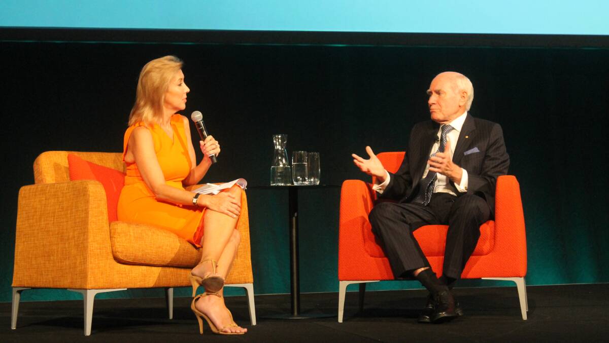 HOWARD ADVICE: John Howard, former Prime Minister, with MC Catriona Rowntree at the Ruralco/CRT annual conference breakfast.