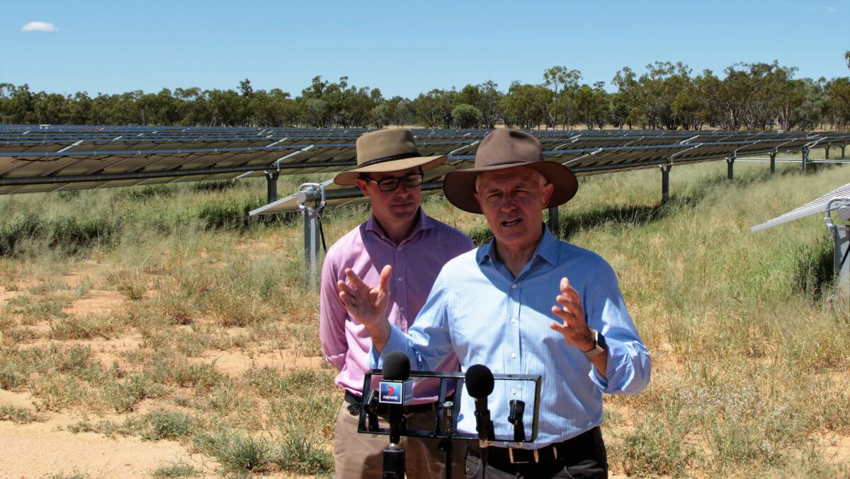 Mr Littleproud hosted Prime Minister, Malcolm Turnbull, in Barcaldine earlier in 2017 to inspect the newly constructed solar farm on the town's outskirts.