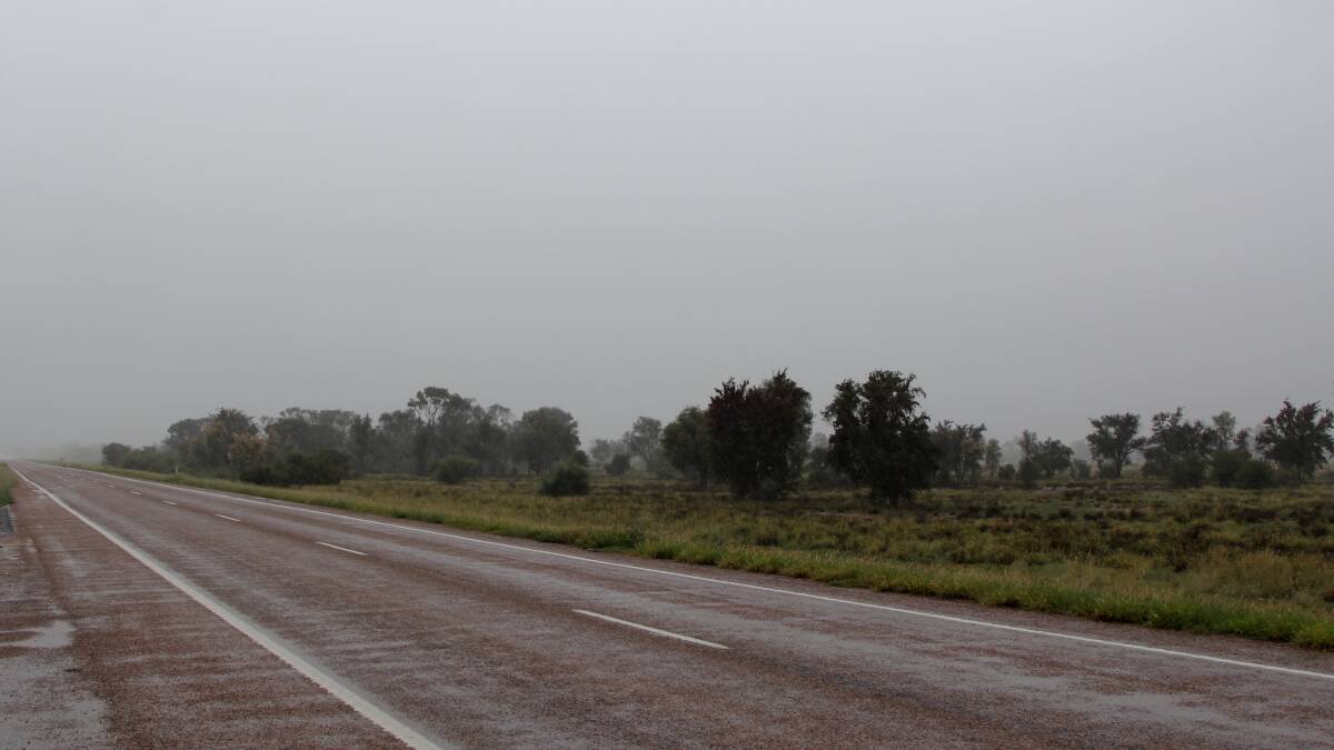 Blackall and country to the east was under the influence of a cloud band that delivered a fine mist throughout Saturday. The town measured 59mm in the 24 hour period. Picture: Sally Cripps.