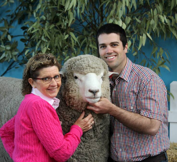 Winners: Bron and Leigh Ellis, Sweetfield Corriedales won interbreed champion long wool exhibit.
