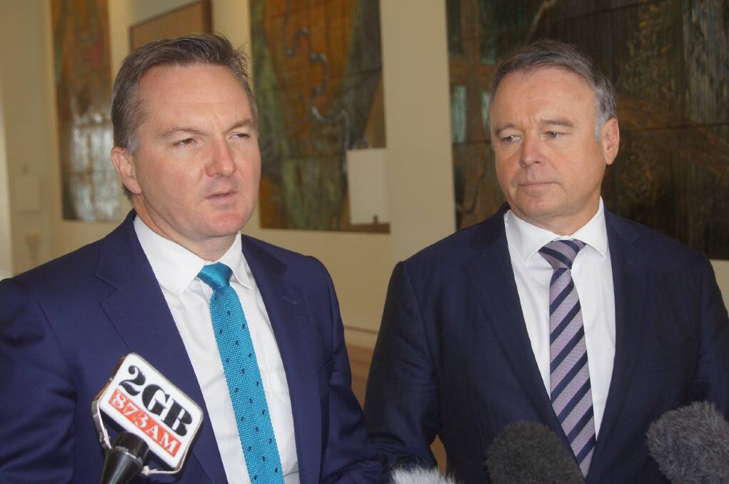Shadow Treasurer Chris Bowen and Shadow Agriculture Minister Joel Fitzgibbon.