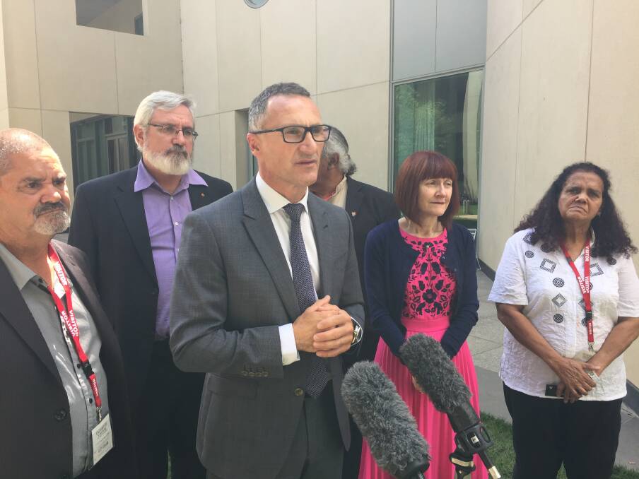 Greens leader Richard Di Natale facing media questions this week in Canberra.