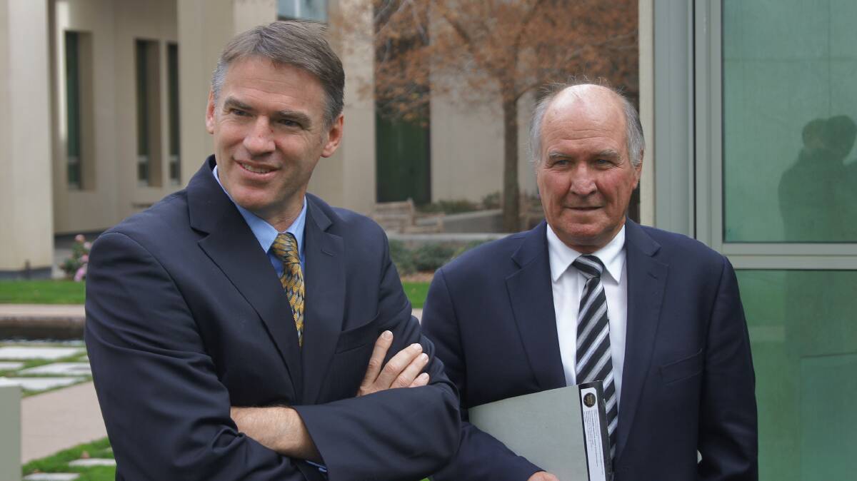 Former rural independent MPs Rob Oakeshott (left) and Tony Windsor held the balance of power in the previous parliament but had different views on the RSRT.