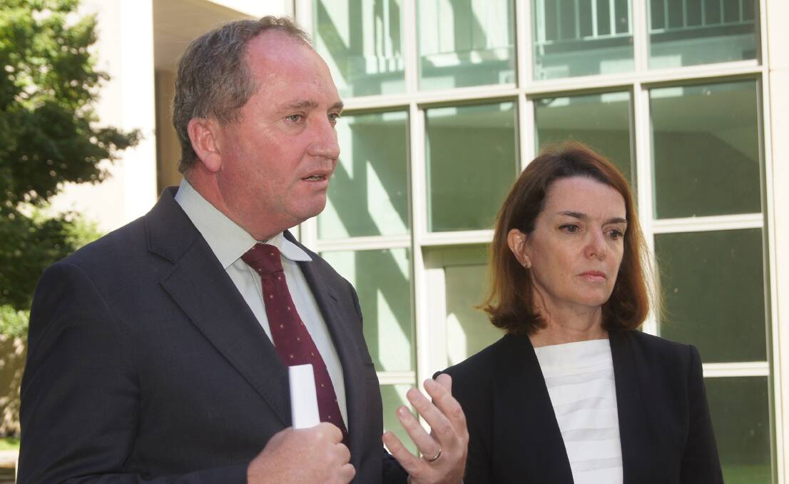 Barnaby Joyce and Assistant Agriculture and Water Resources Minister Anne Ruston.