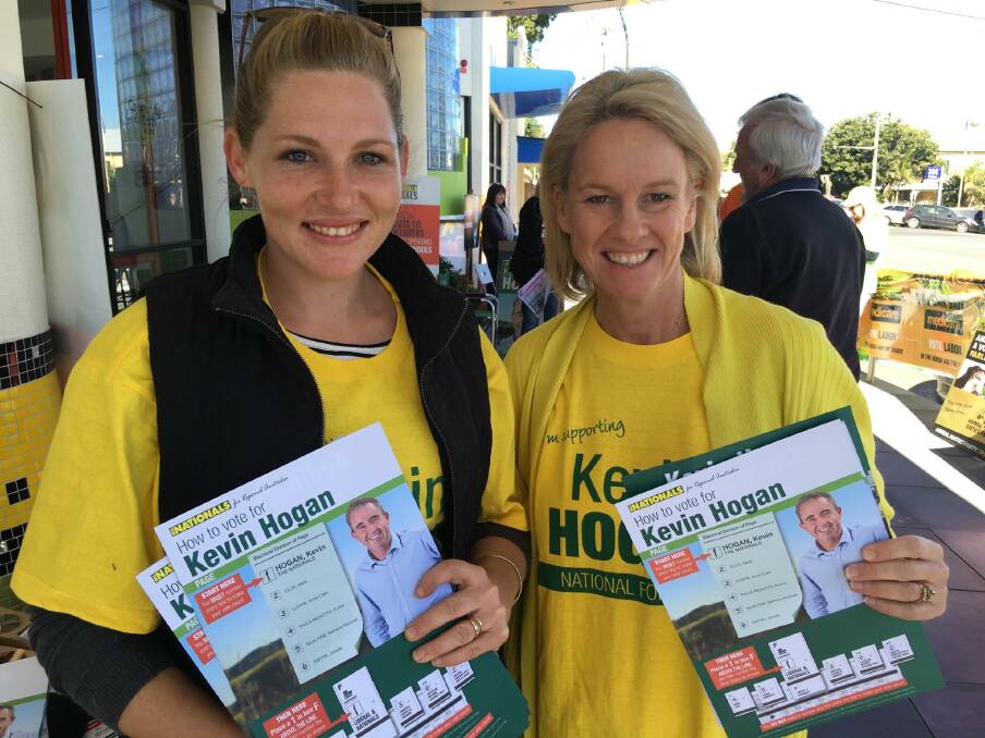Nationals' volunteer Bec with party deputy-leader Fiona Nash on the election trail mid-year in Page.