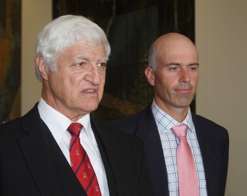 KAP leader Bob Batter and NSW KAP Senate candidate and grazier Tom Harris.
