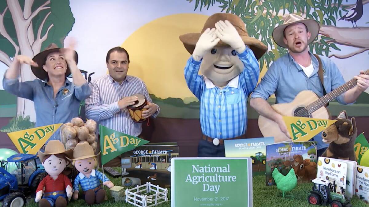A screenshot from a special National Agriculture Day video created by George the Farmer. 