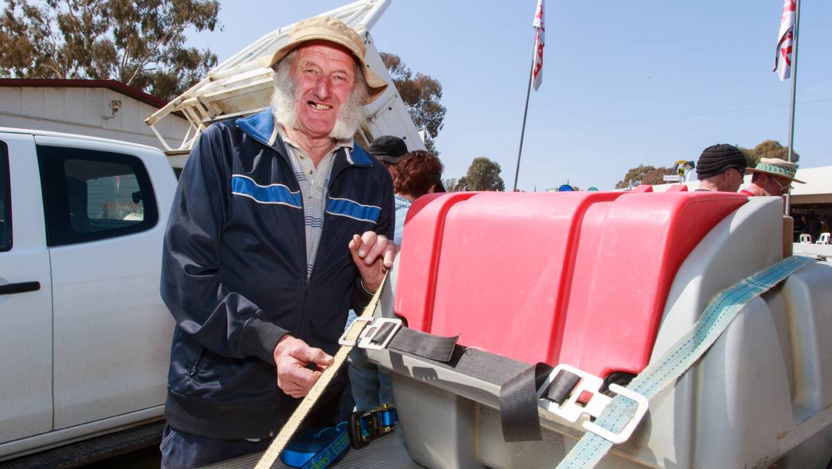 BREAKTHROUGH: Southern NSW farmer and inventor Barry Bennett won the Henty Machinery Field Days Agri-Innovator award with his slip tie, to secure loads on the back of utes or trailers.