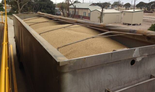 LOAD UP: Viterra Thevenard has received its first delivery of new season grain, with this load of barley from Penong.