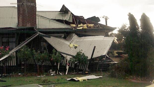 A damaged house in Strathmerton. Photo: Facebook