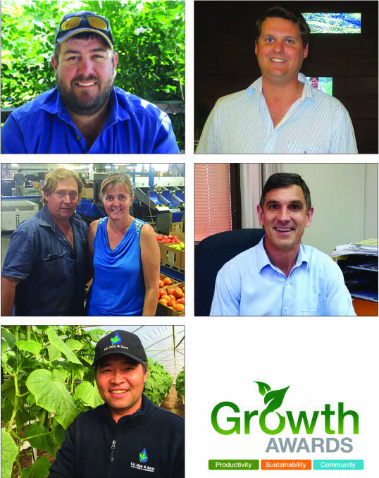 QLD WINNERS: left top Simon Chapman, Rushel Produce; right Nigel Corish, Yambocully; left middle Trevor and Wendy Cross, Cross Family Farms; right Richard Daniel, Nthn Grower Alliance; bottom Tommy Le, EE Muir & Sons.