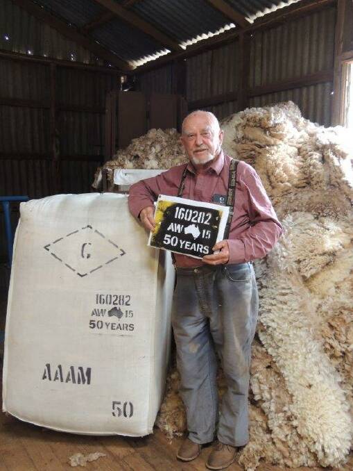 WORKING HARD: Phil Noonan, 82, has been a wool classer for more than six decades and has worked at dozens of sheds throughout Australia.