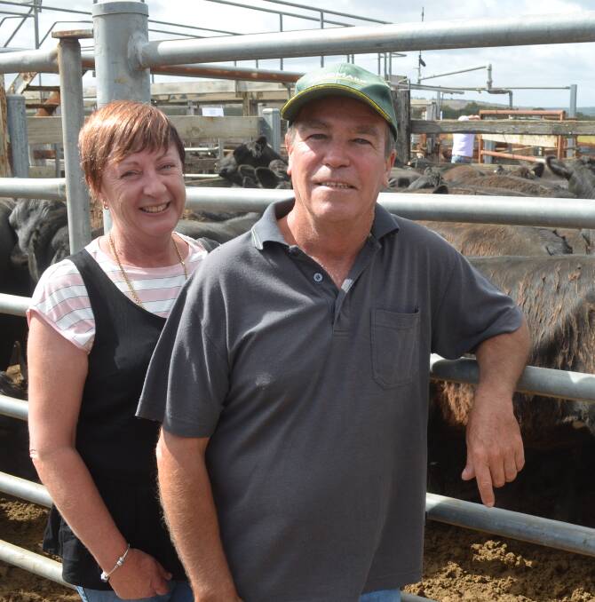 Leonie and Hamish McNicol, Meteranvale, Dunrobin, sold 68 Angus steers to a top of 335c/kg for 34 weighing an average of 331kg.