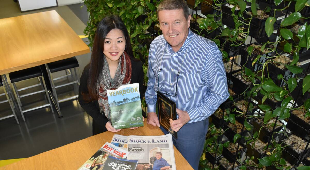 Award winner: Stock & Land's livestock sales and administration Jennifer Chen with sales manager Bob Aitken. 