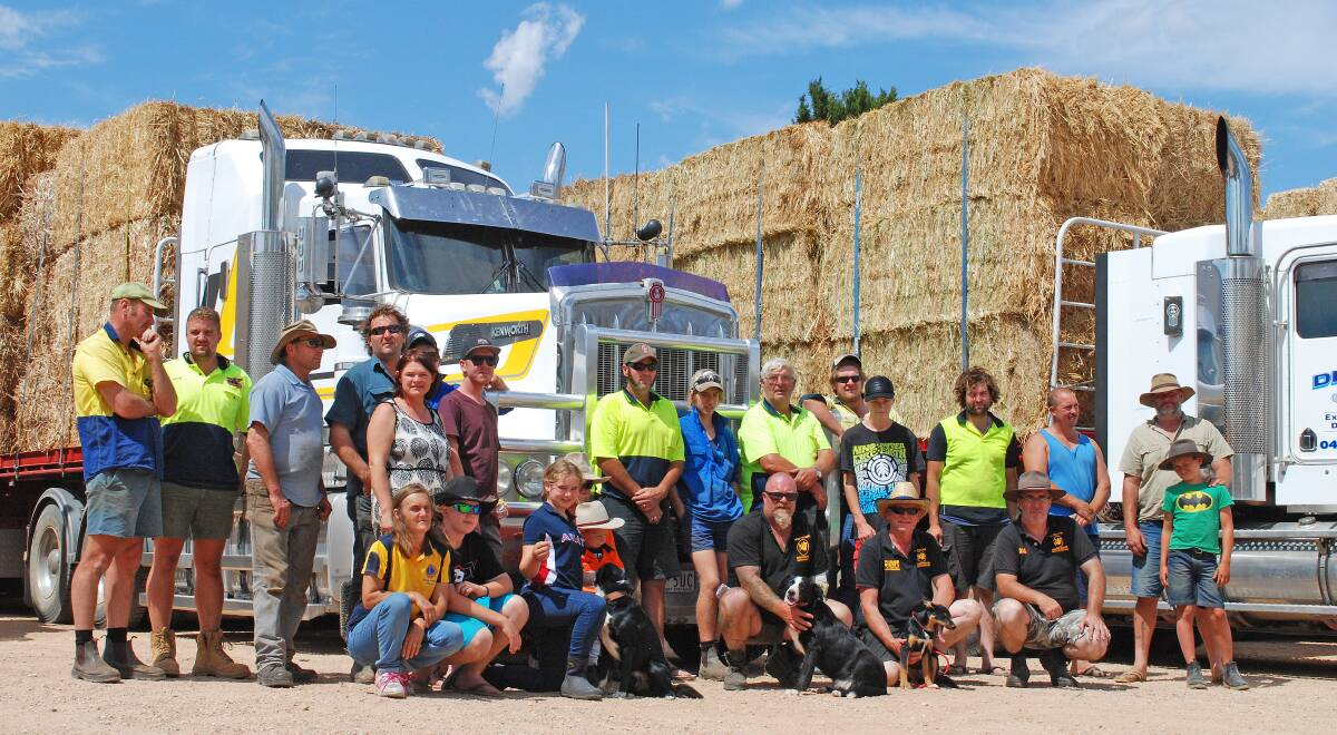 HELPING HAND: A convoy of nine trucks, two support vehicles and 20 volunteers headed off to South Australia in early January to pick up a large donation of hay and straw, that would be distributed to struggling farmers in Victoria.